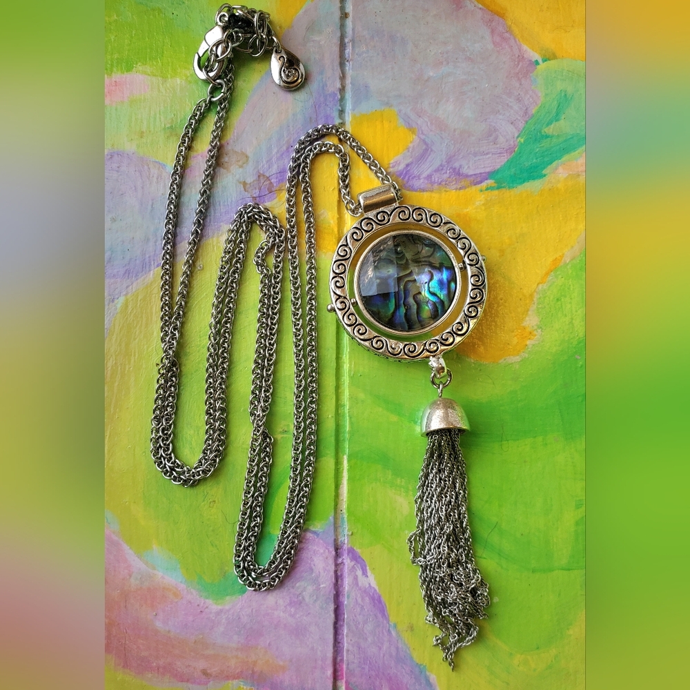 Lucky Brand Necklace Double Sided TASSEL Pendant